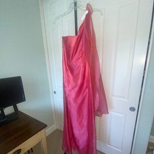 Jessica McClintock Bridal Pink Fuchsia Formal One-Shoulder Bridesmaid Dress